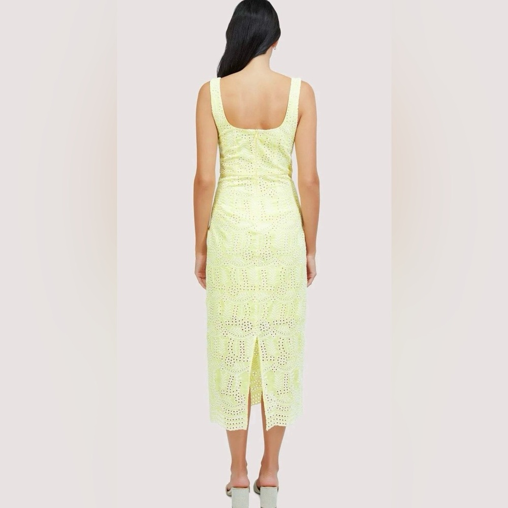 NWT Lost + Wander Elegant Eyelet Midi Yellow Lace Dress - Small - Picture 2 of 3
